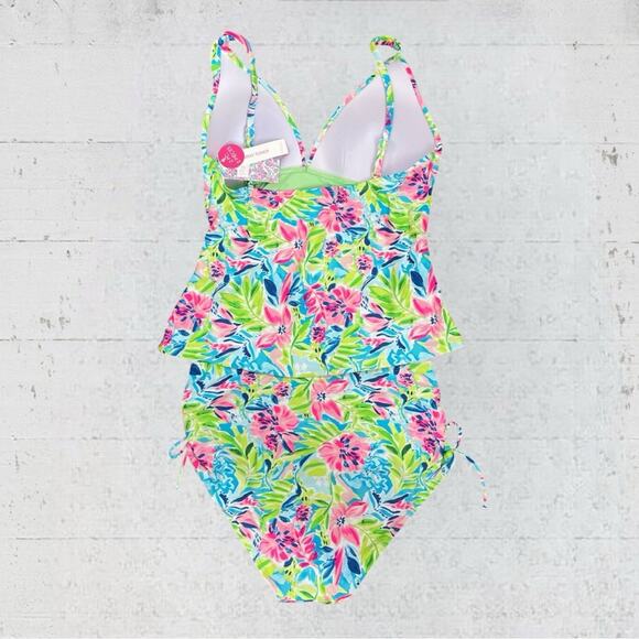 NWT Stella Parker Tankini 2 Pc Bikini Swimsuit Waterlily Tummy Toner Size Large - Picture 3 of 9